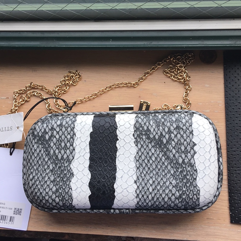 Snake Print Clutch